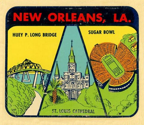 Louisiana (2) State Map Pelican State Vintage Vacation Stickers